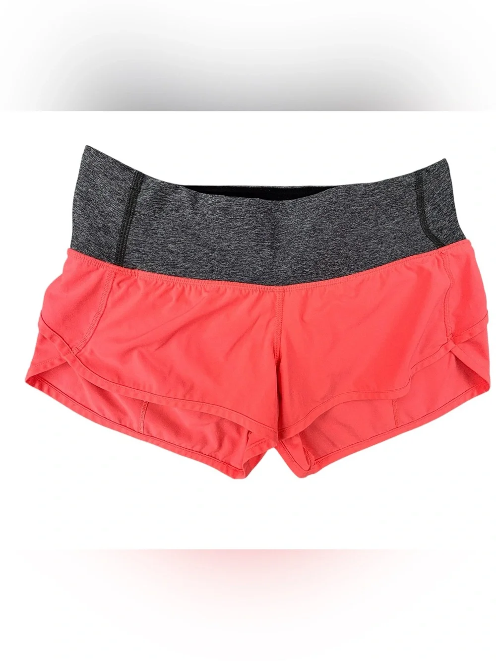 Lululemon |‎ Speed Shorts | Grapefruit/Heathered grey | Size 4